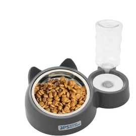 BPS Automatic Feeder and Drinker for Cats and Dogs, Splash Dispenser, Automatic Feeder for Pets, Size M/L (M)