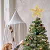 YIQXKOUY Christmas Star Tree Topper Glittered Gold Star Hallow Tree
