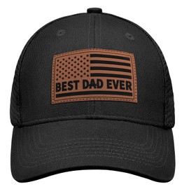 Dad Hats,Birthday Gifts for Papa,Best Dad Ever Gift from Kids, for Men,New Father Gifts,First Time Papa Gifts,Fathers to Be Gifts,Leather Patch Baseball Caps Black Trucker Hat
