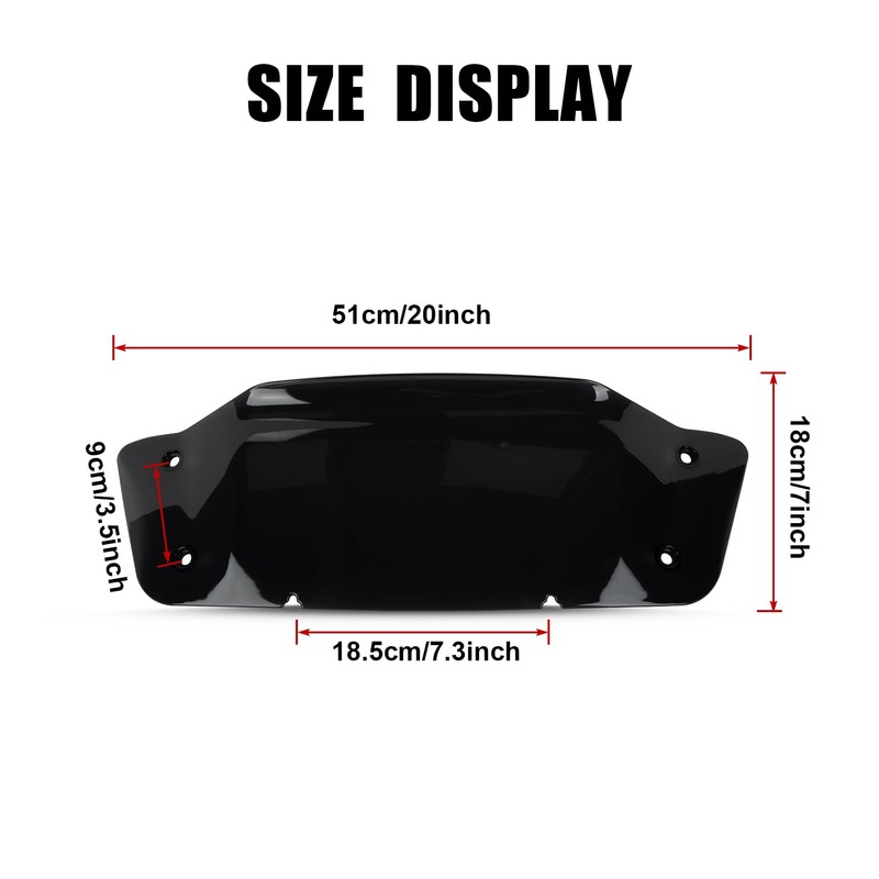 PSLER 5" Wave Windshield Windscreen Wind Splitter for CVO Street