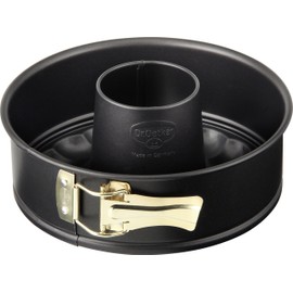 Dr. Oetker 2508 Springform mit Flach- und Rohrboden Ø 20 cm, Kuchenform mit Flachboden, runde Backform aus Stahl mit Antihaftbeschichtung (Farbe: schwarz), Menge: 1 Stück