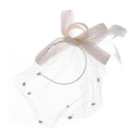 Women Girls Bowknot Fascinator Hat Feather Mesh Net Veil Headband Bridal Dot Veil Headpiece Bridal Wedding Party Hat Hair Hairpin Hairband Vintage Cocktail Tea Party Headwear Ladies Hair Accessories