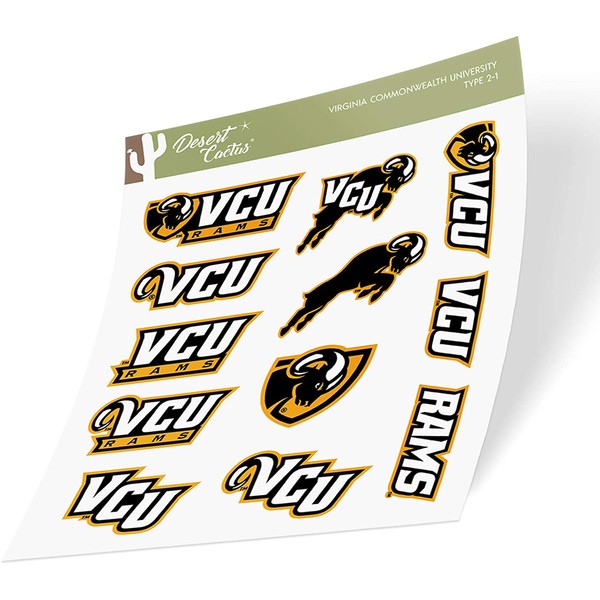 Virginia Commonwealth University VCU Rams NCAA Sticker Vinyl Decal Laptop Water Bottle Car Scrapbook (Type 2 Sheet)