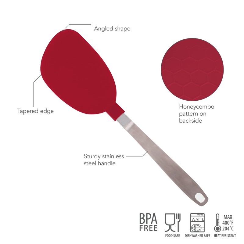 Tovolo Nylon Flex Turner With Stainless Steel Handle, Flexible Pancake