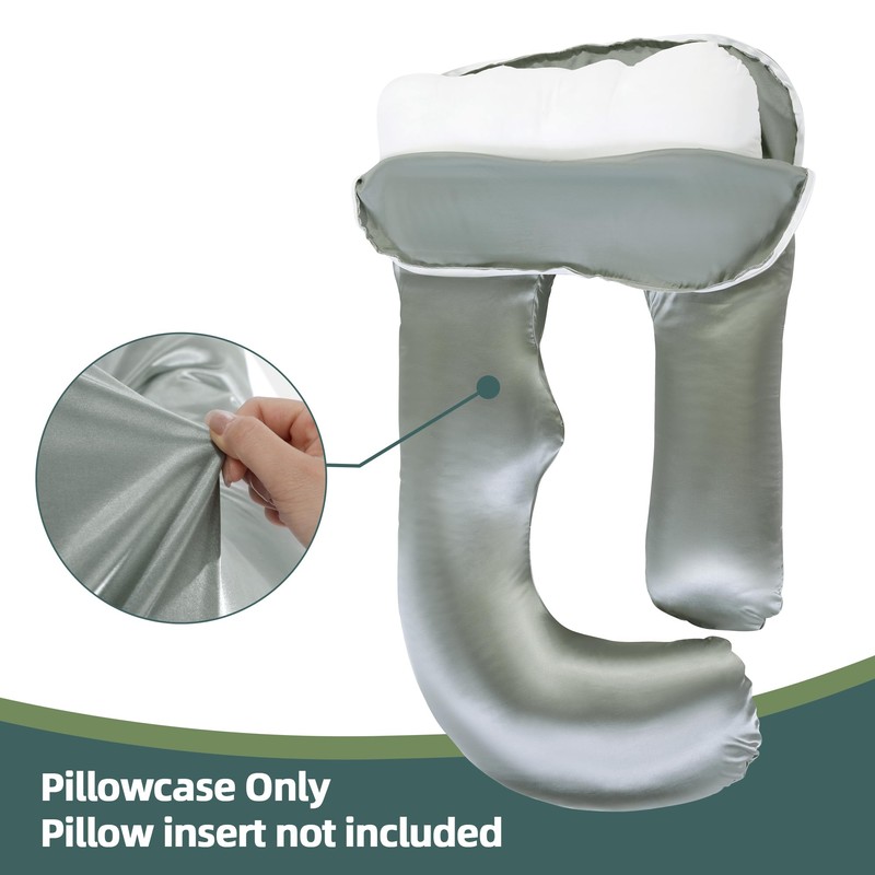 BALAPET Silky Satin Pregnancy Pillow Cover (ONLY Pillowcase), U Shaped