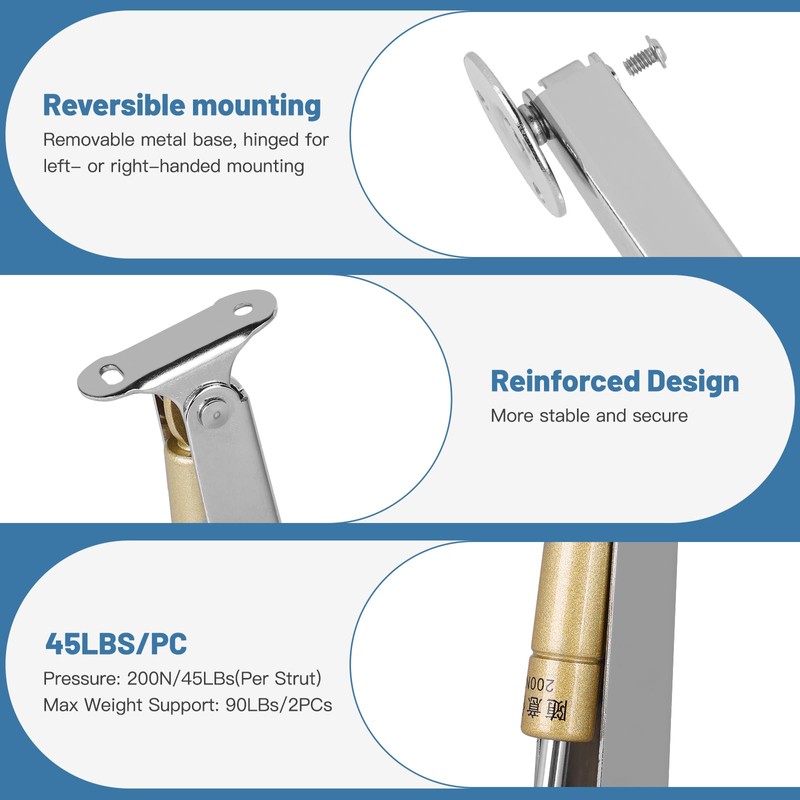 LALAGO Gas Lift 200 N/PC, Lid Support Hinges Hold in