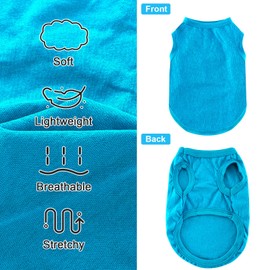 Dog Shirt Vest Clothes for Small Dogs Boy Girl Summer Solid Stretchy Puppy T-Shirts Soft Cool Breathable Lightweight Dog Sweatshirt Pet Cat Outfit