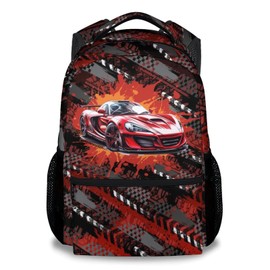 Mercuryelf Backpack for Boys - 17 Inch Bookbag for Primary Middle - Cool Racing Car Backpacks - Children's School Bag