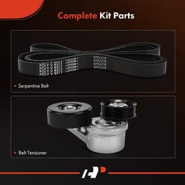 A-Premium Engine Serpentine Belt Drive Kit with Tensioner Compatible with Jeep Grand Cherokee 1999-2003 4.7L, Liberty 2002-2003 3.7L, 2-PC Set