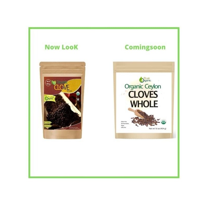 True Organic Ceylon Cloves Whole, 16 ounces Bulk Bag, USDA