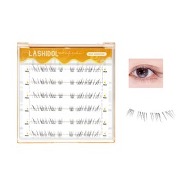 LASHIDOL Partial False Eyelashes, Straight Pita Eyelashes, No Glue Required False Eyelashes, Glued Eyelashes, Glued Eyelashes, Partial False Eyelashes, Glued Eyelashes (Doll Eye Lower Eyelashes)