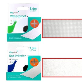 2 x Medical Tapes in Dispenser, 1 Non-Irritating and 1 Waterproof