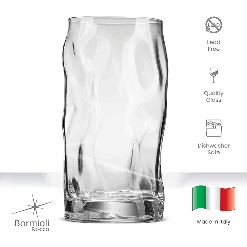 Bormioli Rocco Sorgente 15.5 oz. Cooler Glasses, Set of 6,