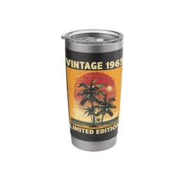 Retro 60th Birthday Decorations Vintage 1965 60 Years Old Stainless Steel Insulated Tumbler