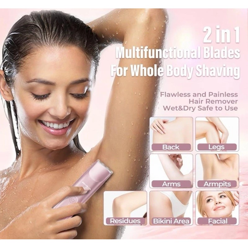 2 in 1 Women Electric Shaver Dual Head Bikini Trimmer