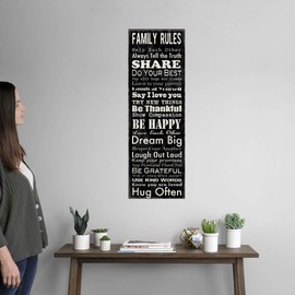 CANVAS ON DEMAND Family Rules Narrow Black Wall Decal, Family Artwork