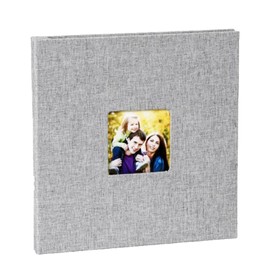 Linen Cover Photo Album Self Adhesive Laminated Photo Album with Picture Display Window for Wedding Family