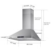 Tieasy 30 inch 700CFM Wall Mount Range Hood 3-speed Touch