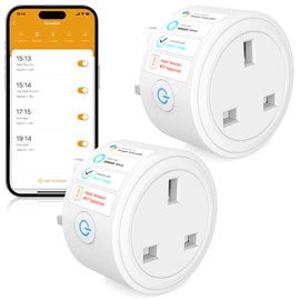SURFOU Smart Plug WiFi Socket with Energy Monitoring, Timer & Schedule, App Remote Control, Voice Control Compatible with Alexa, Google Home and SmartThings, Mini Smart Plug, 13A , 2 Pack