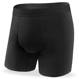 REELINDRY Incontinence Underwear for Men Washable Absorbent 2.3 oz Leak Proof Prostate Bladder Control Boxer Briefs 1 Pack (Black, 4XL)