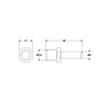 M14 Adaptor 45 mm with Shaft Diameter 8 mm for