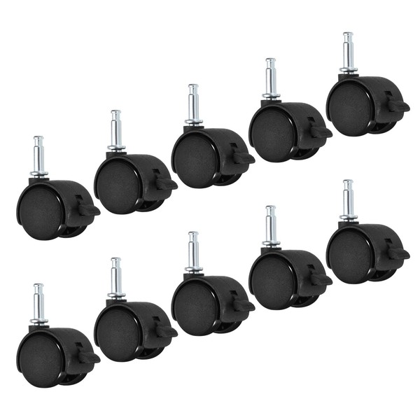 PATIKIL 1 Inch Swivel Stem Casters, 10 Pack Nylon 360