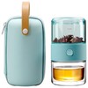 ZENS Modern Small Travel Glass Tea Infuser Teapot, 3-in-1 Smart