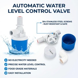 LAGWIUY 3/4 Inch Float Valve for Water Tank, 3 Pack Top Inlet Automatic Water Level Control Valve, Plastic Shut Off Float Valve for Livestock Waterer, Pond, Pool, Aquarium