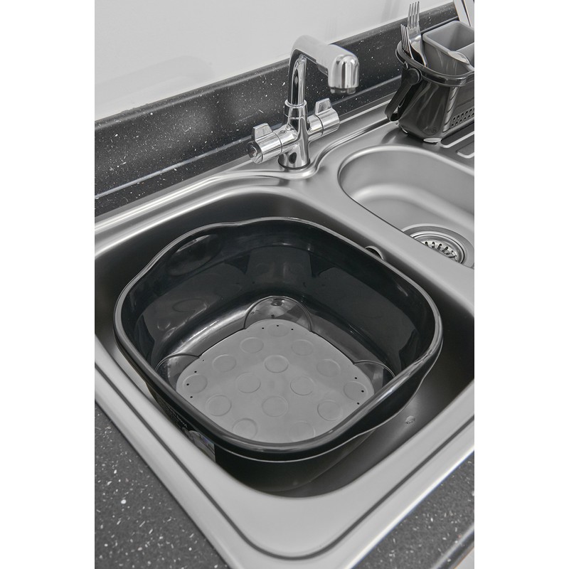 Addis Soft touch Washing Up Bowl, Black/Grey, 9L, 516437