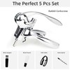 QONYFONE Rabbit Wine Opener Set with Luxury Gift Box, 5-Piece