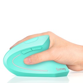 Lekvey Ergonomic Mouse, Vertical Wireless Mouse Rechargeable 2.4 GHz Optical Carpal Tunnel Mouse : 800/1200 / 1600 DPI, 6 Buttons, for Laptop, PC, Computer, Desktop, Notebook etc, Green