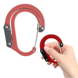 Bag Hanger 1Pcs Multi-functional D-Type Durable Rust and Corrosion Resistant Load-bearing Hero Clip Hero Hook for Mountaineering/Climbing/Cycling (Red)
