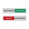 Bathroom Sliding Door Signs, In Use/Available Slider Sign Brushed Silver