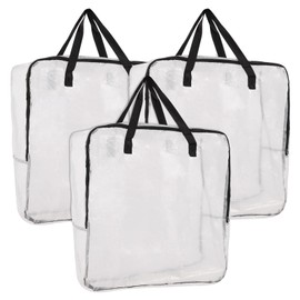 Bargain Factory Storage Bags Pack of 3 Extra Large Heavy Duty Moving House Essentials, Strong Handles & Zips, Clothes Storage, Packing, Laundry Bags, Reusable and Sustainable
