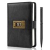 WEMATE Journal 2024 A6 Keyed Notebook Horizontal Ruled PU Leather
