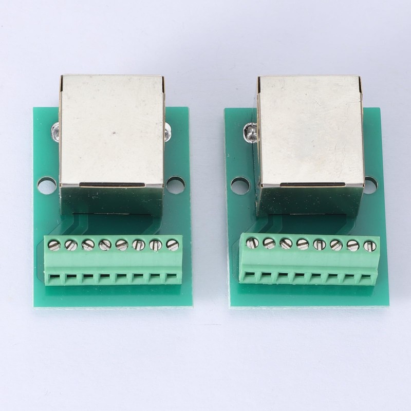 Eldraqth 2 Pcs RJ45 Ethernet Single Female Connector Breakout Board