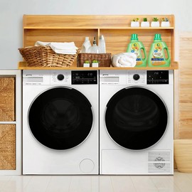 Royxen Laundry Countertop with 20“ Shelf Universal Fit, Washer and Dryer Countertop with Storage Space, Oak