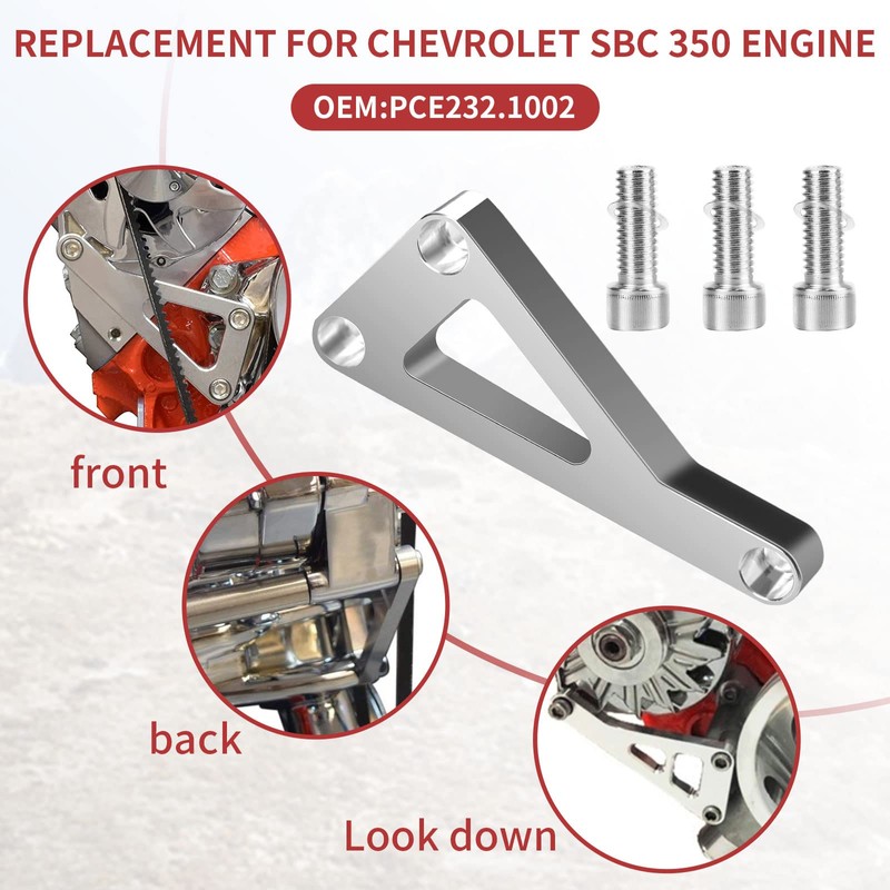 SBC Alternator Bracket, Long Water Pump Lwp Aluminum Alternator Bracket