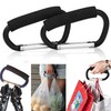 2 Packs Large Stroller Hooks, Aluminum Grocery Bag Handle Organizer