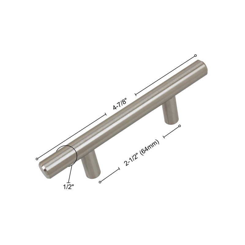 GlideRite Hardware 6007-64-STST-1 Stainless Steel 2.5 inch CC Solid 5