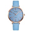 Women Girl Female Fashionable Quartz Round PU Leather Watch Wristwatch
