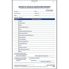Simplified Driver's Vehicle Inspection Report 5-pk. - Book Format, 2-Ply Carbonless, 5.5" x 8.125", 31 Sets of Forms Per DVIR Book - Meet FMCSR Requirements - J. J. Keller & Associates