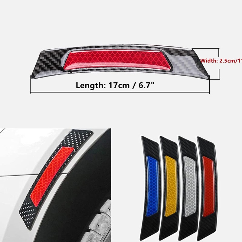 BoYeeBo Universal 4Pcs Carbon Fiber Car Wheel Eyebrow Bump Protector