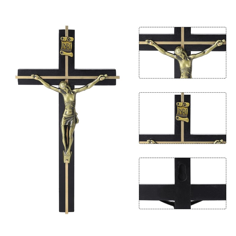 VINETEN Cross | Crucifix Wall Cross | Handmade Black Gold