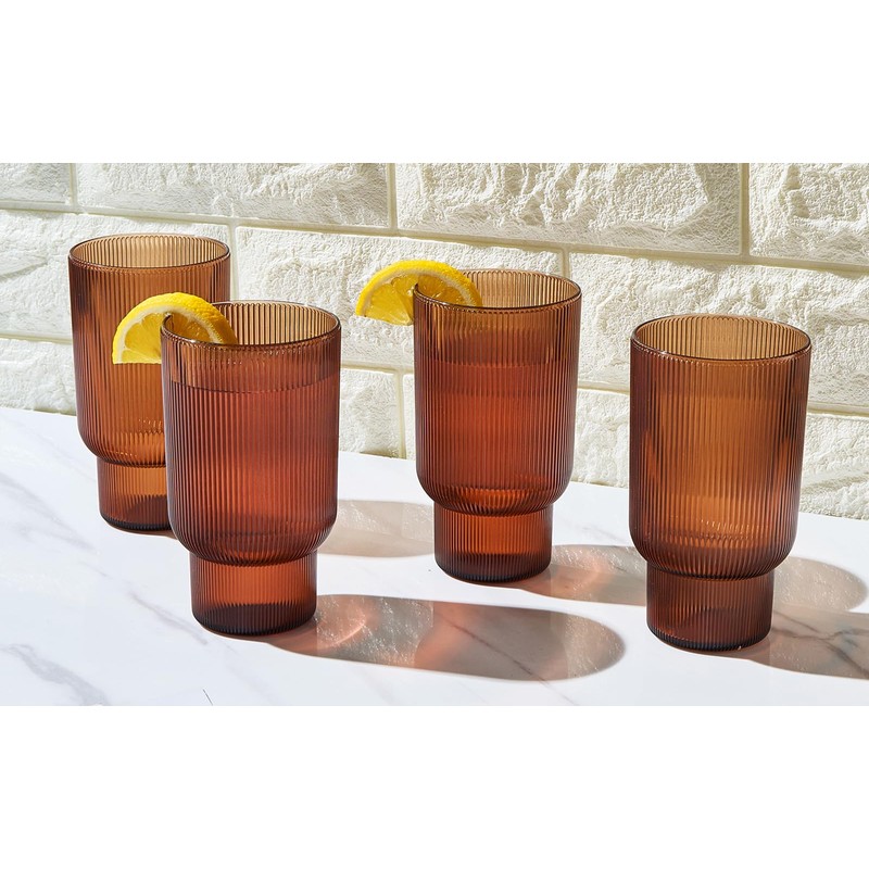 Shatterproof Acrylic Tall Drinking Glasses Set, European Style, Dishwasher Safe,