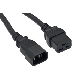 Cablelera AC Power Cord Extension, IEC320 C14 to IEC320 C19, 6', 14AWG, 15A, 250V(ZWACDFAN-06), Black