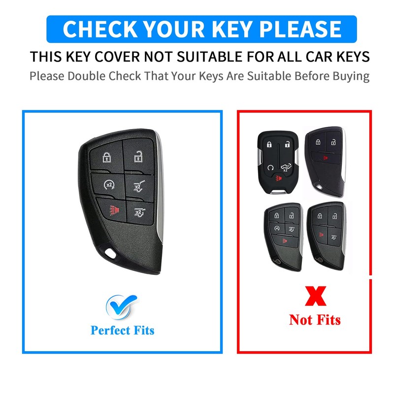 QBUC for Chevy Key Fob Cover,Soft Key Shell Case with