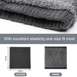 flintronic Neck Warmer, Winter Neck Warmer Scarf, Windproof Thermal Knitted Snood Scarf, Unisex Thick Knitted Circle Scarf, Thermal Snoods for Men and Women for Cycling Running Skiing