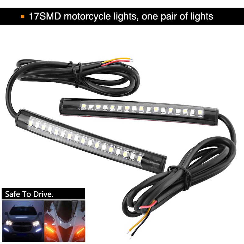 1 Pair Motorcycle Car Flexible 17 SMD LED Tail Light