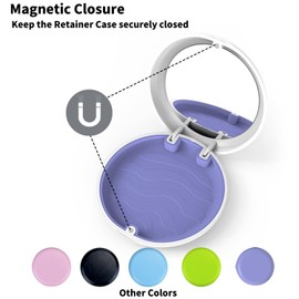 SENLIN DENTAL 2PCS Solid Aligner and Retainer Case with Mirror, Fashion Orthodontic Mouth Guard Case Gift for Family, Friends (White)